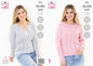 King Cole Ladies Double Knit Knitting Pattern Easy Lace Sweater & Cardigan (5741), Multi, 32 - 50 inch