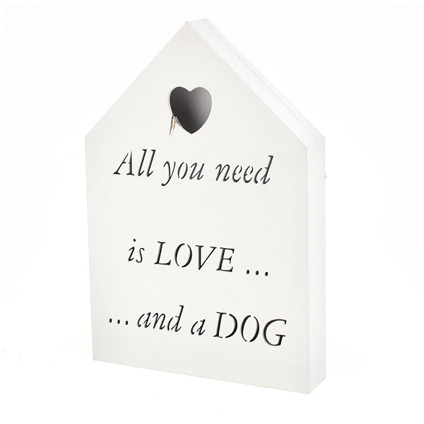 Brand new led all you need is love.... and a dog plaque - hanrattycraftsgifts.co.uk
