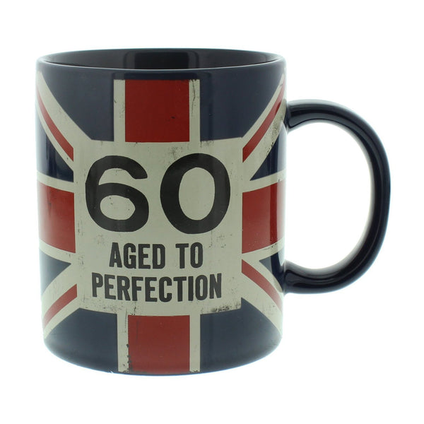 UNION JACK BIRTHDAY GIFT - MUG 60th BIRTHDAY HM806 - BRAND NEW AND BOXED - hanrattycraftsgifts.co.uk