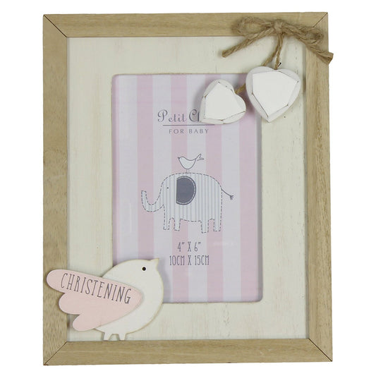 petit cheri 4 x6 christening frame - hanrattycraftsgifts.co.uk
