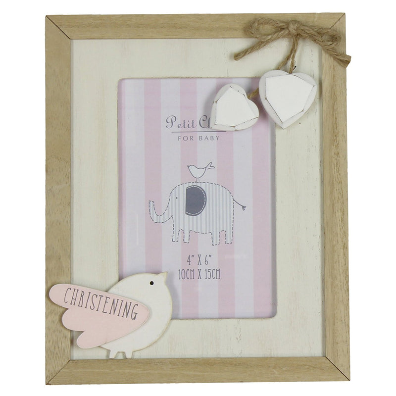 petit cheri 4 x6 christening frame - hanrattycraftsgifts.co.uk