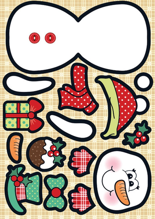 Wobbler Die-Cut Punch-Out Card 2-Sheet Pack-Sidney Snowman - hanrattycraftsgifts.co.uk