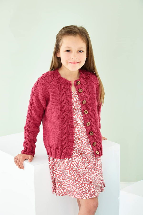 King Cole Women's and Girls' Cable Knit Sweater and Cardigan (5938)
