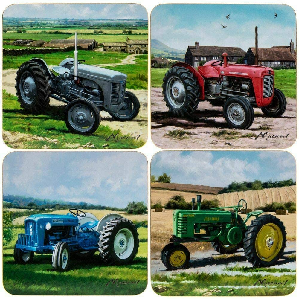 The Leonardo Collection, Set of 4 Tractor Coasters - Massey Ferguson