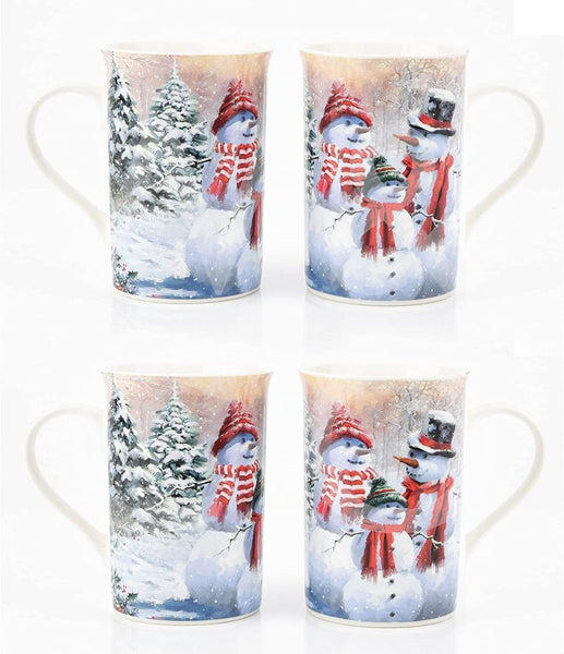 Richard MACNEIL Set of 4 ceramic mugs - Snowman