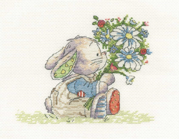 DMC Spring Bouquet 16 Count Cross Stitch Kit, Multi-Colour - hanrattycraftsgifts.co.uk