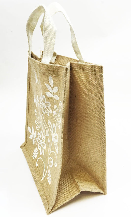 Brown Canvas Bag Mothers Day Gift Wrap Present With Handles Small Medium Large-Large(11x12") - hanrattycraftsgifts.co.uk