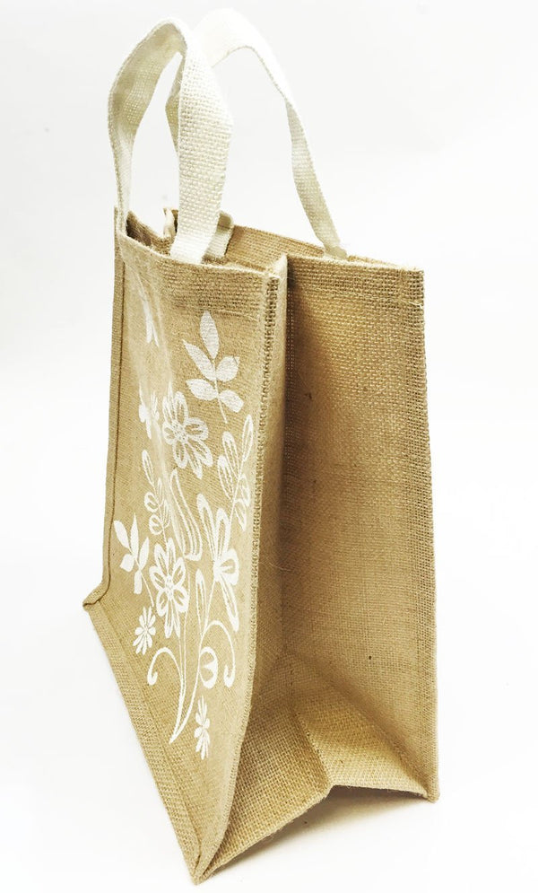 Brown Canvas Bag Mothers Day Gift Wrap Present With Handles Small Medium Large-Large(11x12") - hanrattycraftsgifts.co.uk
