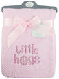 Baby Waffle Fleece Wrap Pink Blanket - Little Hugs - hanrattycraftsgifts.co.uk