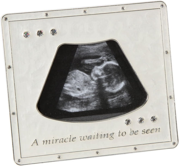 Baby Scan Diamante Photo Frame. 'A Miracle Waiting To Be Seen