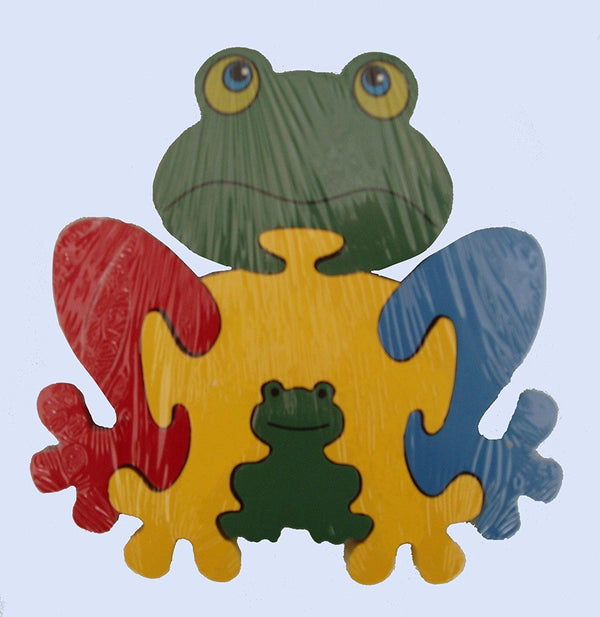 Wooden Toys - Animal Wooden Puzzle - FROG - ACKD60930.FROG - Ackerman - hanrattycraftsgifts.co.uk