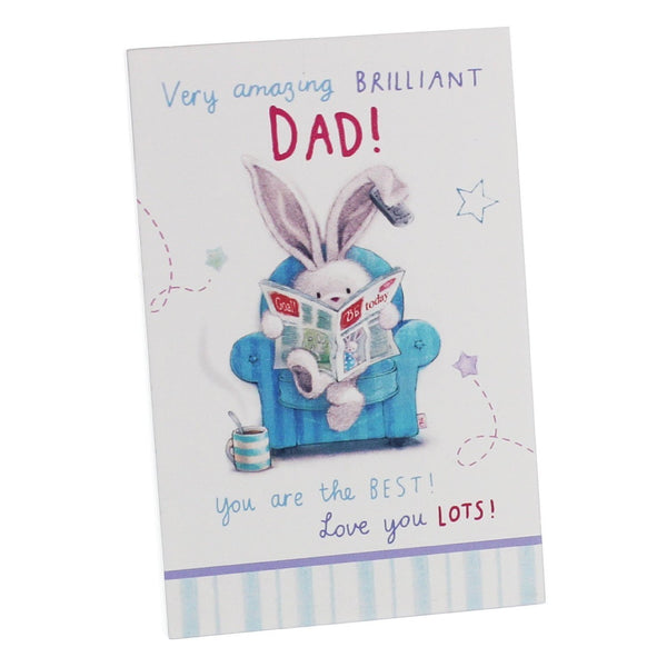 Brilliant Dad Plaque with Bunny - Standing or Hanging Wall Rectangular Plaque - hanrattycraftsgifts.co.uk