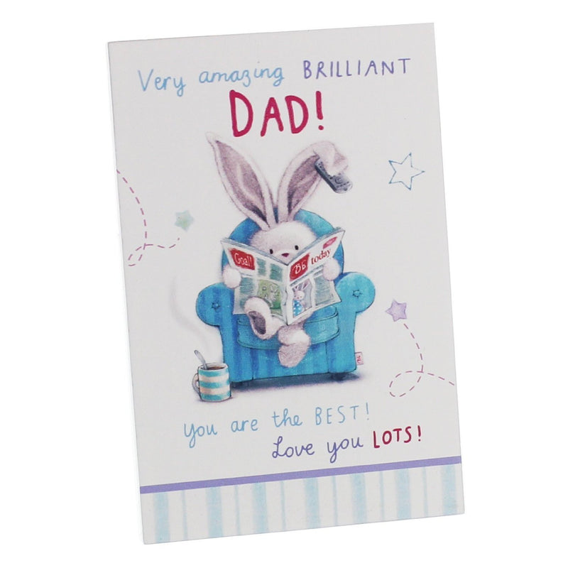 Brilliant Dad Plaque with Bunny - Standing or Hanging Wall Rectangular Plaque - hanrattycraftsgifts.co.uk