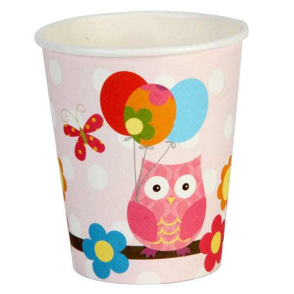 Kiddiwinks Partyware Pack of 8 Paper Cups - Girl Design - hanrattycraftsgifts.co.uk