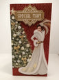Special MAM Christmas Card Art Deco Lady Red Glitter Xmas Card