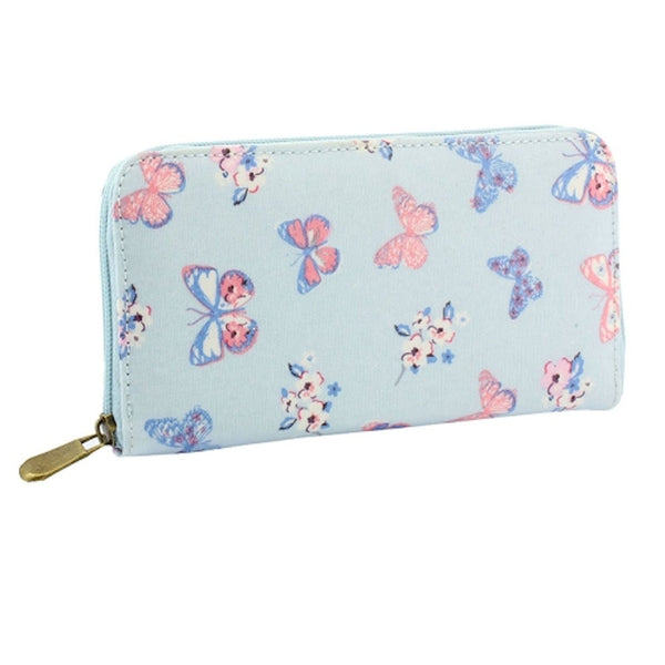 Lesser & Pavey Jennifer Rose Butterfly Paradise Wallet Purse Cotton Canvas Oilcloth Ladies Wallet Purse. - hanrattycraftsgifts.co.uk