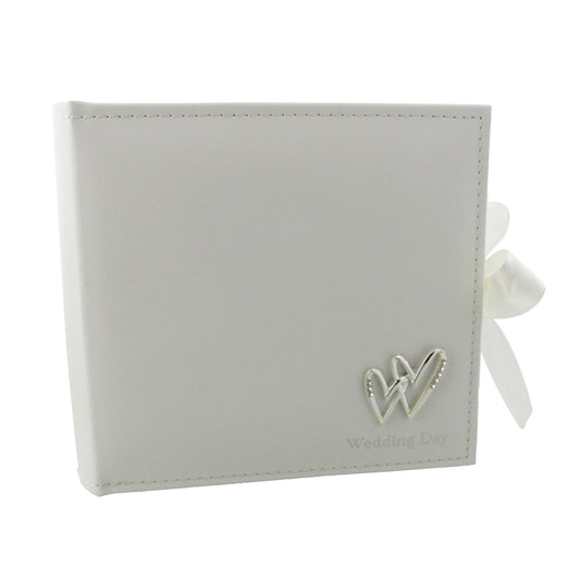 Beautiful Mr & Mrs Wedding 6" x 4" Photo Album with Double Heart Icon - Wedding Day - hanrattycraftsgifts.co.uk