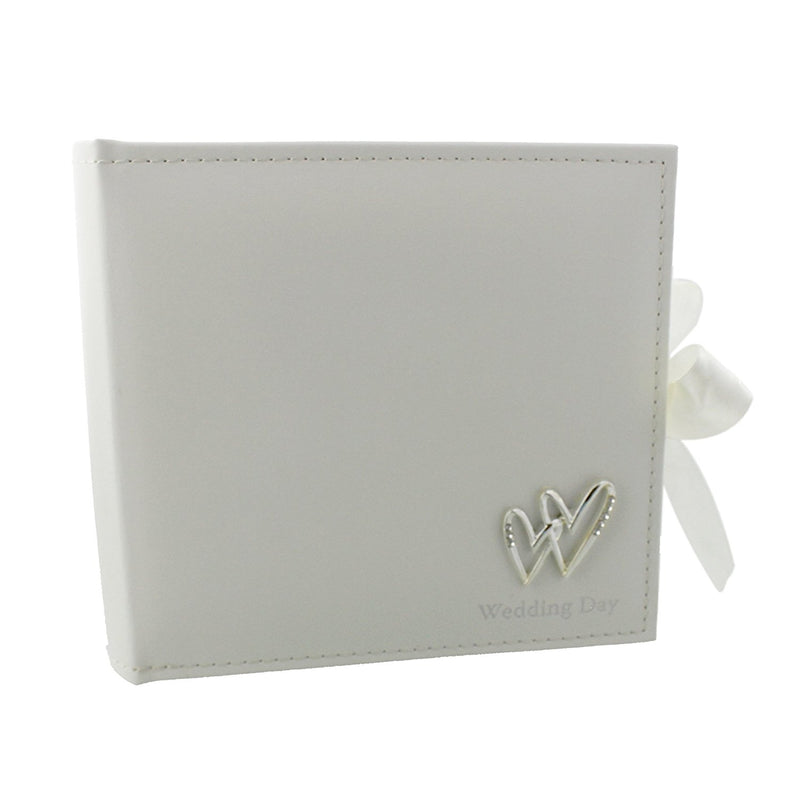 Beautiful Mr & Mrs Wedding 6" x 4" Photo Album with Double Heart Icon - Wedding Day - hanrattycraftsgifts.co.uk
