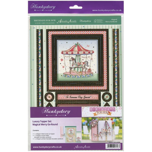 Hunkydory Crafts Birthdays for Her A4-Magical Merry Go-Round Luxury Topper Set - hanrattycraftsgifts.co.uk