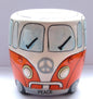 White and Orange Ceramic Camper Van Money Box with 'PEACE' on the Front - hanrattycraftsgifts.co.uk