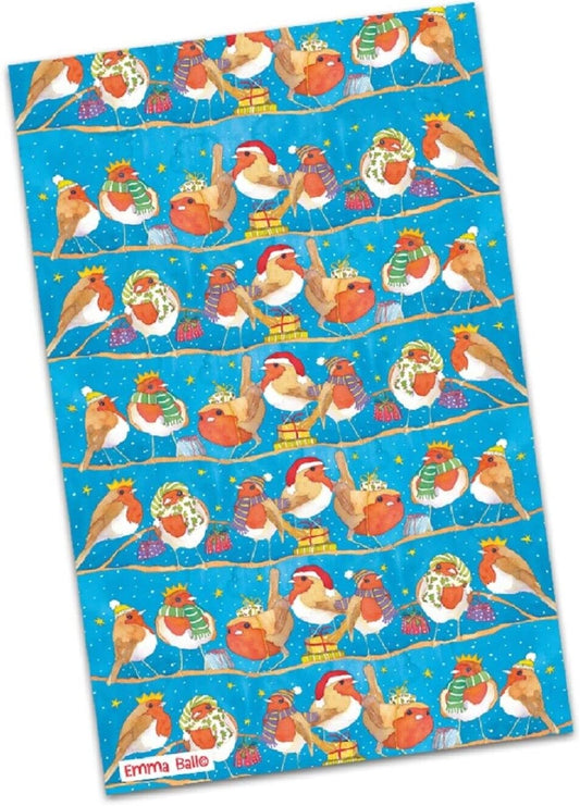 Christmas robin tea towel