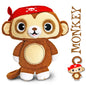 Pirate Monkey Soft Toy - 16cm - Toybox Collection - hanrattycraftsgifts.co.uk