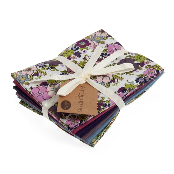 Fat Quarter Bundle: Cotton: 6 x 54cm x 45cm: Berry Floral - hanrattycraftsgifts.co.uk