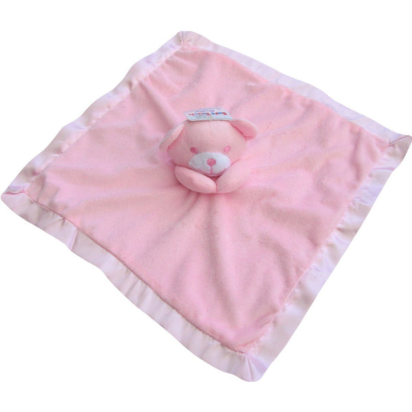 Baby Girls Pink Teddy Bear Comfort Blanket Comforter - hanrattycraftsgifts.co.uk