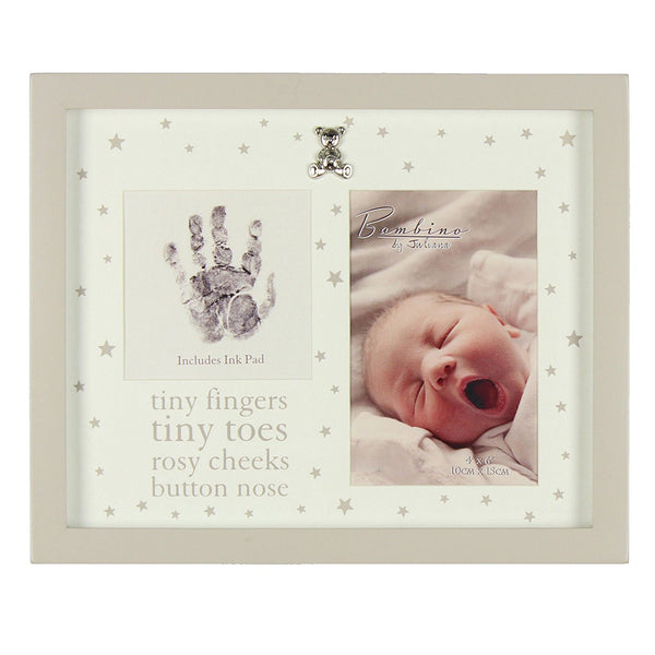 bambino photoframe print tiny fingers & ink pad - hanrattycraftsgifts.co.uk