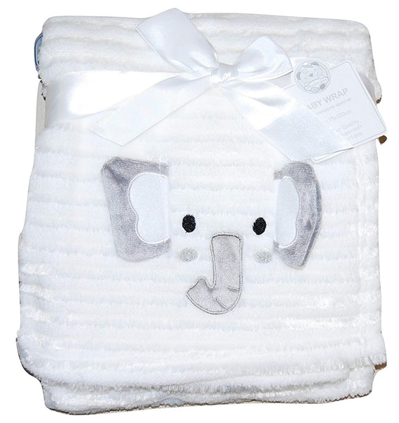 Baby Girl Boy Unisex Soft Fleece Wrap Blanket Pram Cot Crib Moses Basket White - hanrattycraftsgifts.co.uk