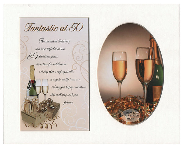 Fantastic at 50 Special Keepsake Photo Frame Mount - hanrattycraftsgifts.co.uk