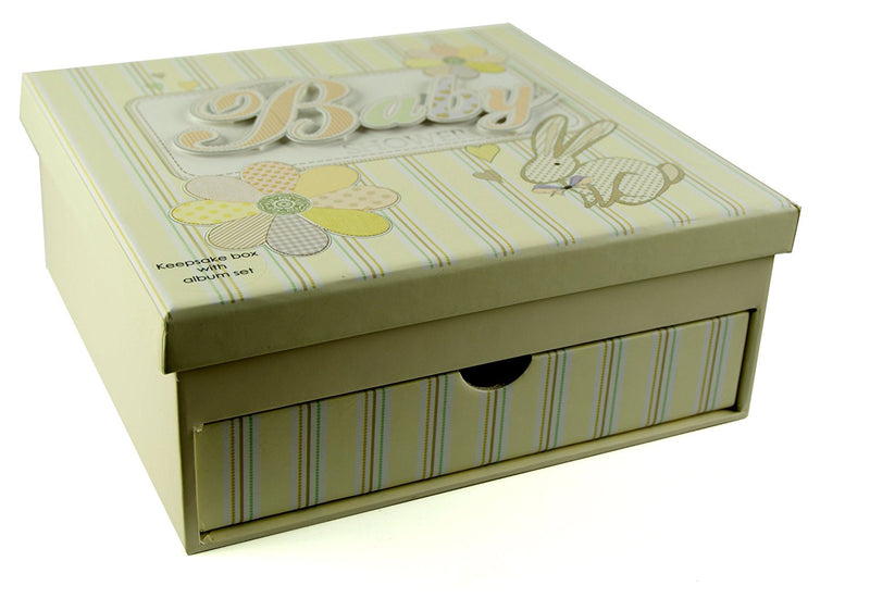 laura darrington baby shower keepsake box with album set patchwork collection - hanrattycraftsgifts.co.uk