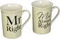 Lesser & Pavey LP33186 Mr & Mrs Right Set of 2 Cups Porcelain Cream