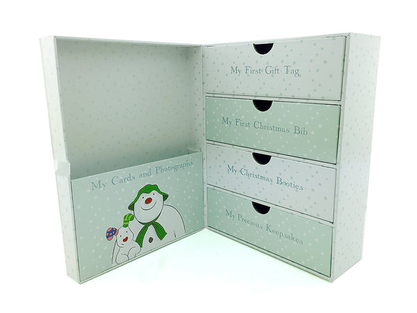 Baby's First Christmas Memories Keepsake Box Raymond Briggs Snowman - hanrattycraftsgifts.co.uk