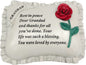 David Fischhoff Grandad Red Rose Memorial Pillow, Poly Resin, Cream, 1 Count (Pack of 1)