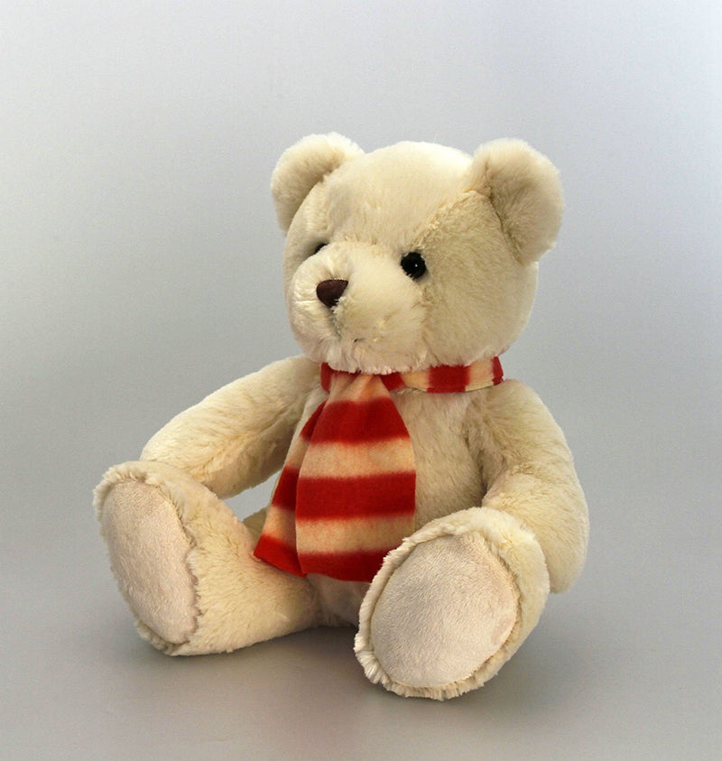 Supersoft Teddy Bear (Cream) With Scarf 30cm - hanrattycraftsgifts.co.uk