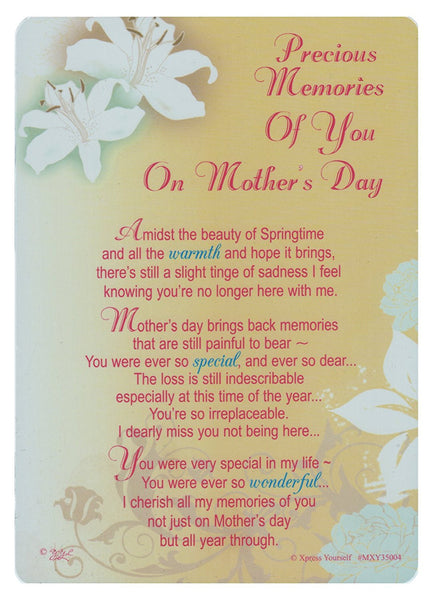 Loving Memory Mother's Day Graveside Memorial Card 5.75 x 4"- Memories Of You 35004 - hanrattycraftsgifts.co.uk