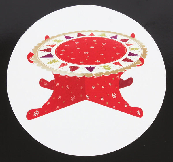 Eurowrap Christmas Cake Stand Approx 14.5Cm X 32Cm Easy Assembly - hanrattycraftsgifts.co.uk