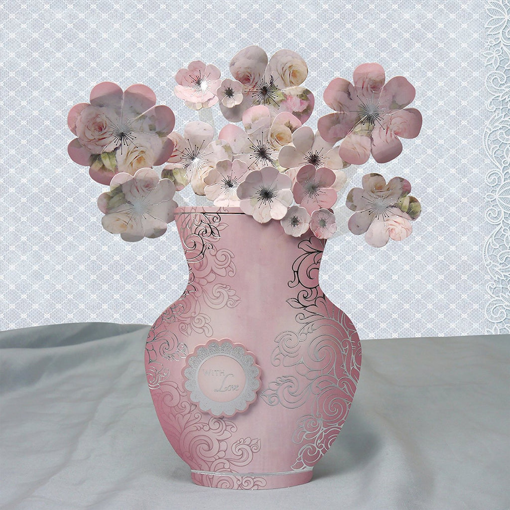 Frosted Florals Premium Card Kit-Pop-Up Vase - hanrattycraftsgifts.co.uk