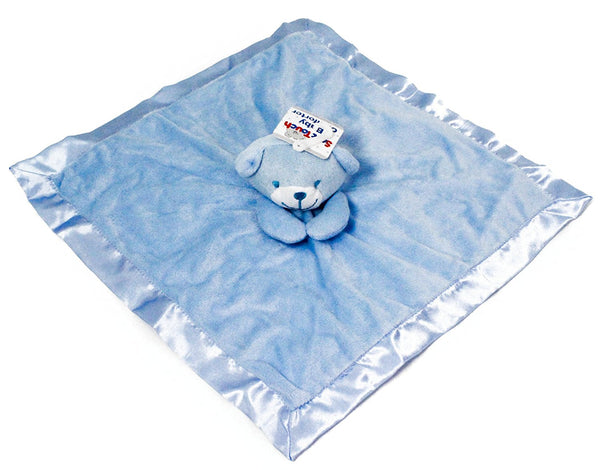 Soft Touch Baby Girl/Boy Luxury Teddy Comforter - Blue - hanrattycraftsgifts.co.uk