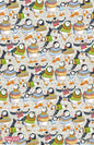 Emma Ball Woolly Puffins Cotton Tea Towel