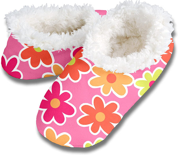 Flowers Comfy Cozy Snoozies Slippers, XL Extra Large 11/12, More Modern Daisy