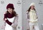 King Cole Ladies Chunky Knitting Pattern Beanie Scarf Mittens Snood Hat & Wrist Warmers (5035)