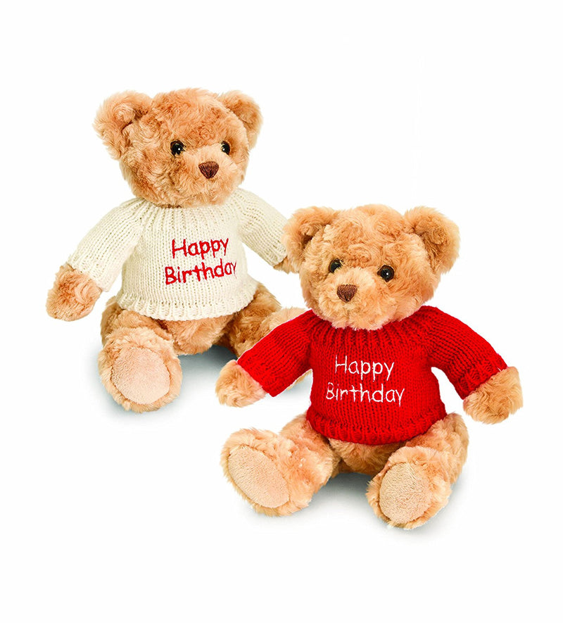 Keel Toys 20 cm Happy Birthday Bear with Jumper - hanrattycraftsgifts.co.uk