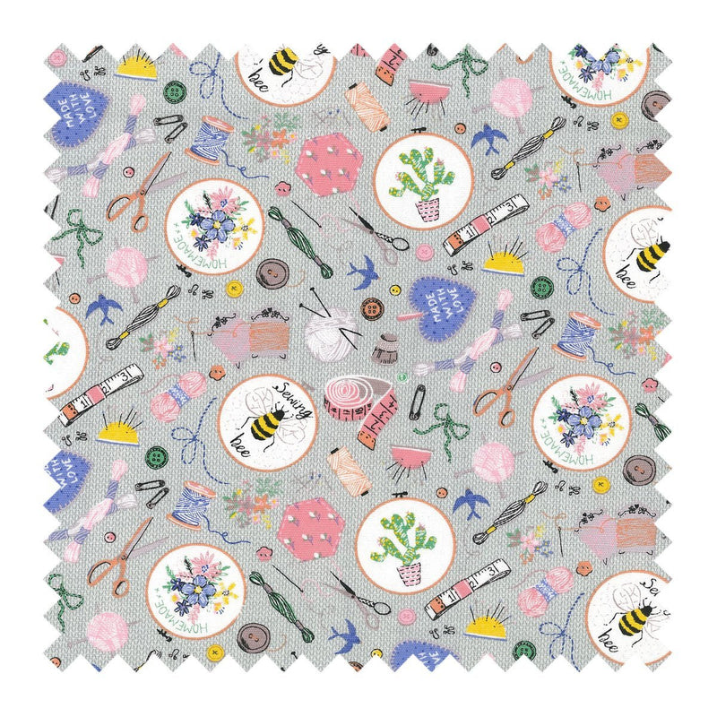 Large Sewing Bee Fabric Sewing Box from Groves, Hobby Gift MRL86 - hanrattycraftsgifts.co.uk
