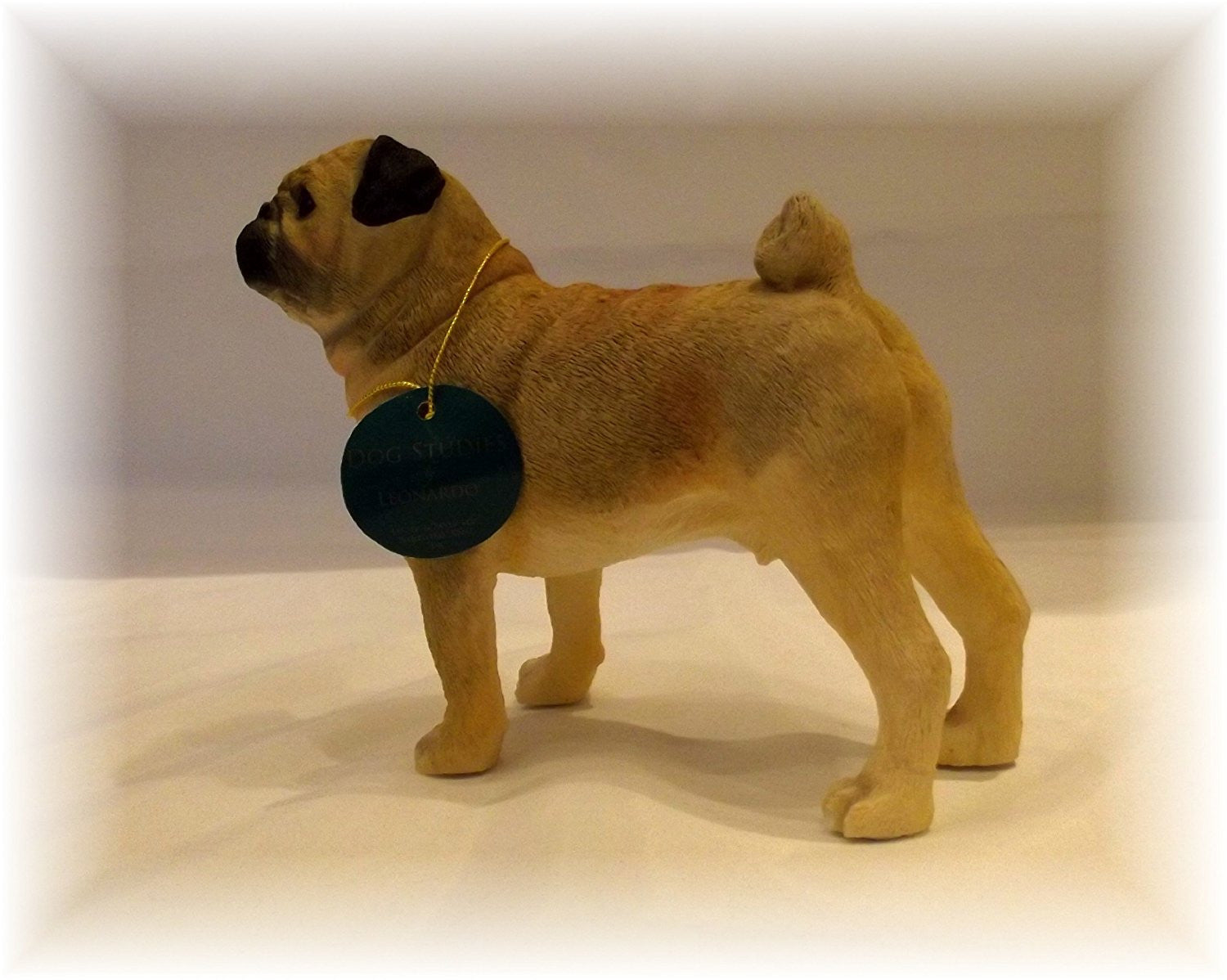 Leonardo Collection Pug Fawn Ornament Dog, Stone, Tan - hanrattycraftsgifts.co.uk