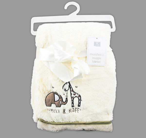 Microfleece snuggle blanket (Elli & Raff design), nursery, cream, cot/pram/pus hchair. SAME DAY DISPATCH - hanrattycraftsgifts.co.uk