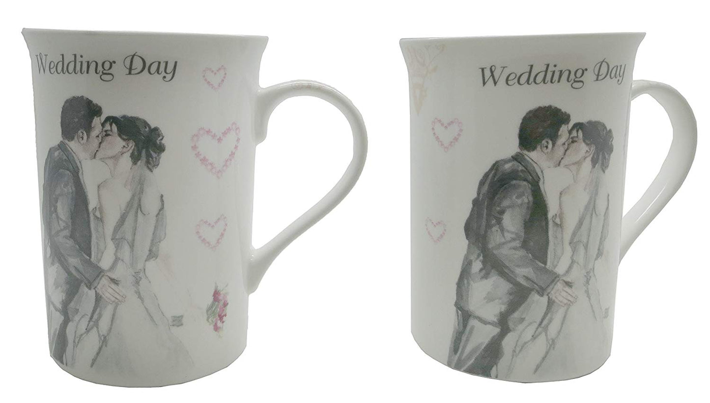 Wedding Day Mugs Gift Set by Lesser & Pavey - hanrattycraftsgifts.co.uk
