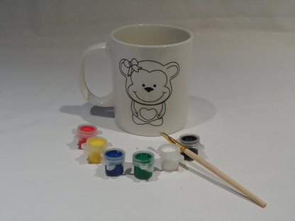Children's Paint your own Animal Mug Cup Paint Filler Brush Christmas Stocking - hanrattycraftsgifts.co.uk