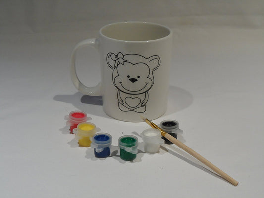 Children's Paint your own Animal Mug Cup Paint Filler Brush Christmas Stocking - hanrattycraftsgifts.co.uk